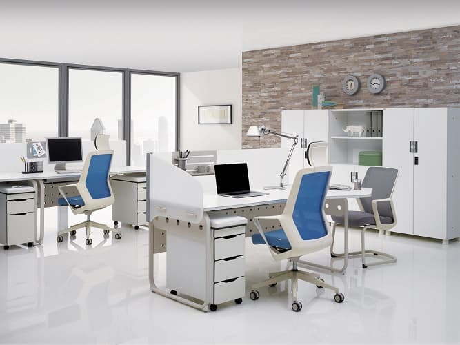 white office desk_ modern office workstation PACE series